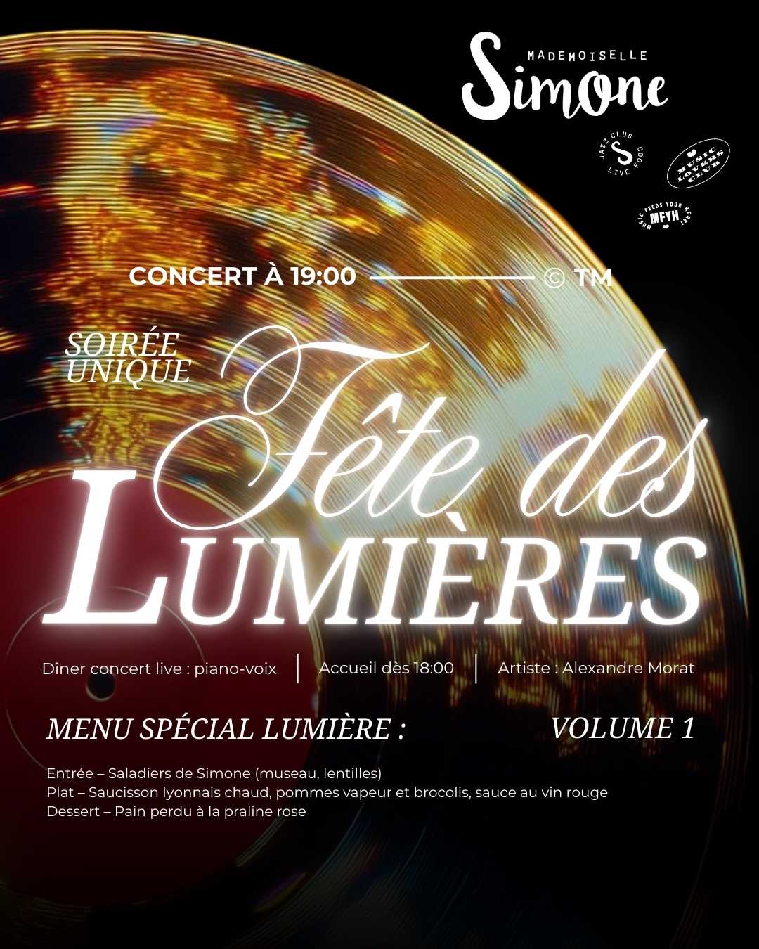 Fête des Lumières – Soirée unique chez Mademoiselle Simone